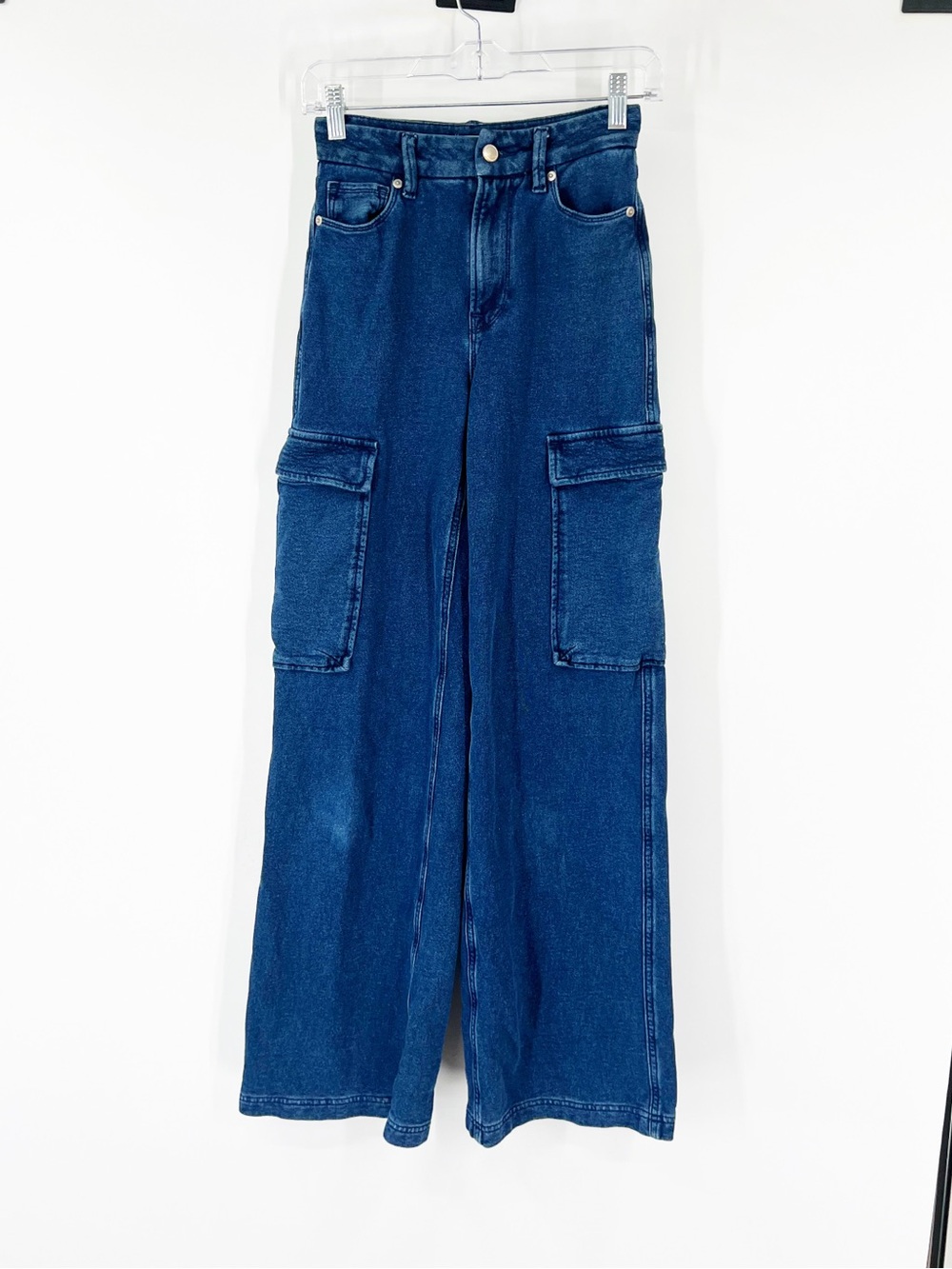 Good American Jeanius Good Skate High-Rise Wide Leg Cargo Pants